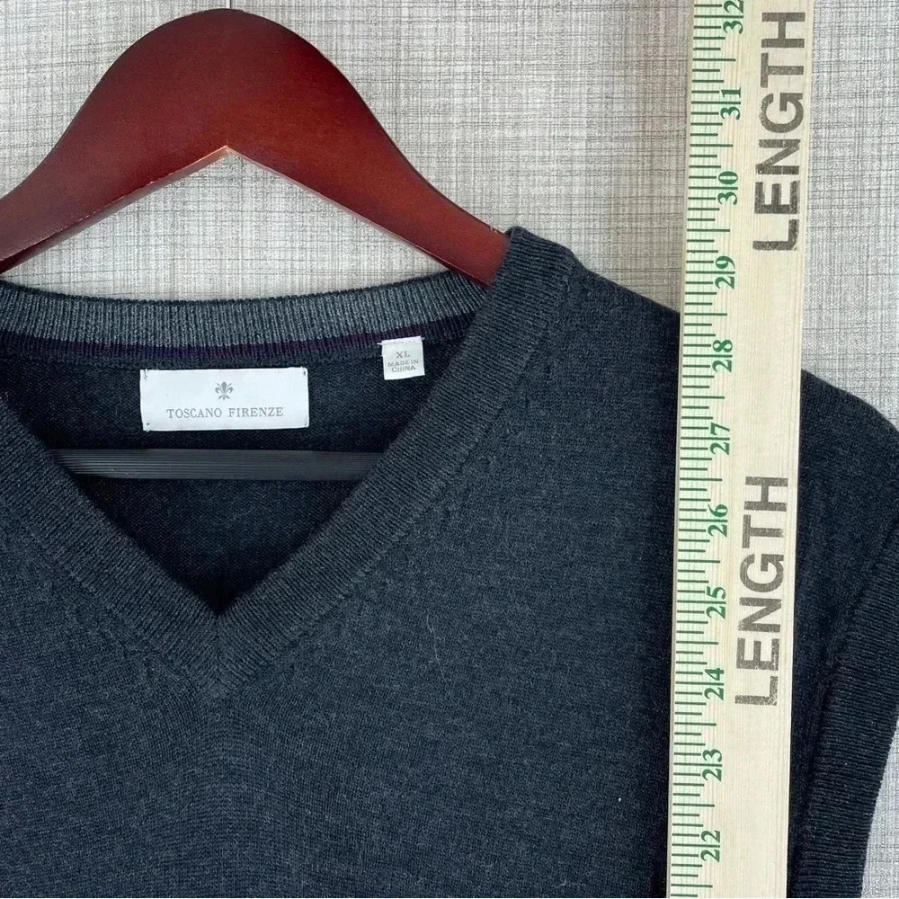Toscano Firenze Mens Size XL Merino wool sweater Vest 2557